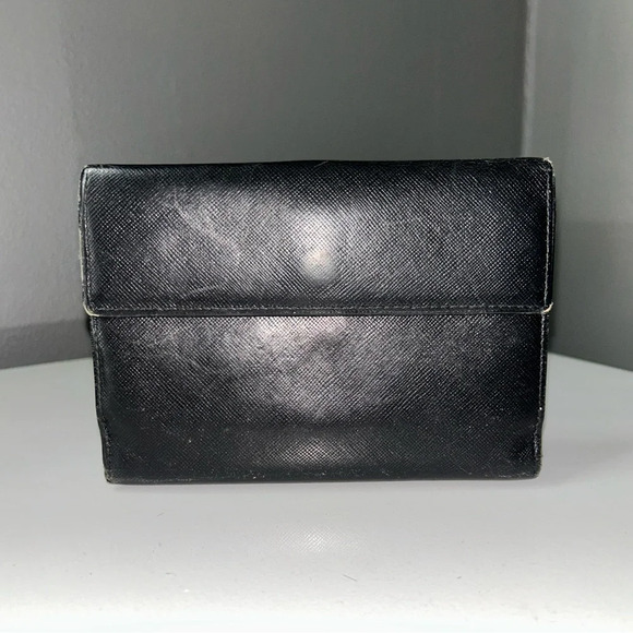 Prada Black Saffiano Leather Wallet (missing clamp) - Picture 1 of 15